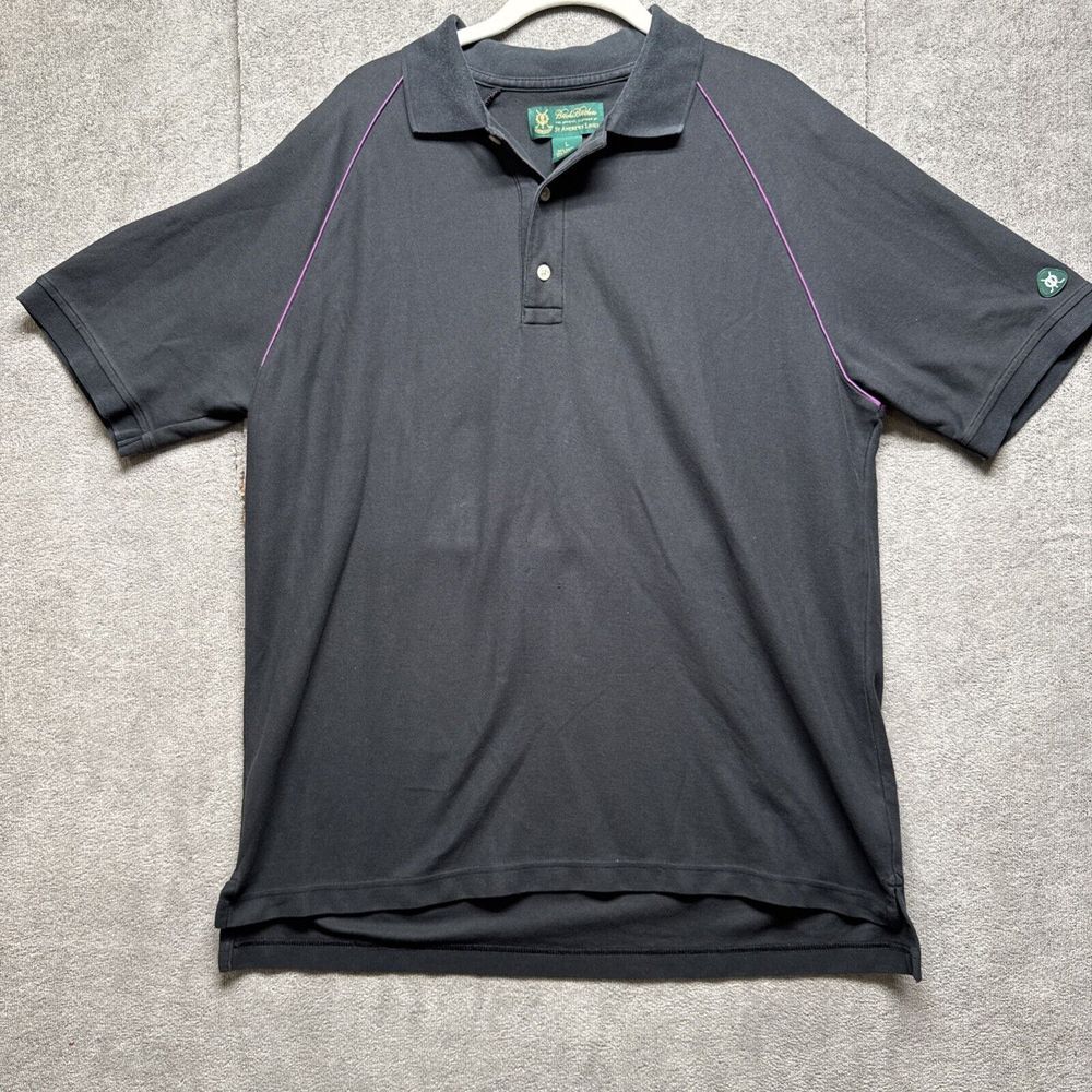 Brooks Brothers Polo Mens Large Gray St Andrews Links Golf Polo Logo‎ Dad Shirt